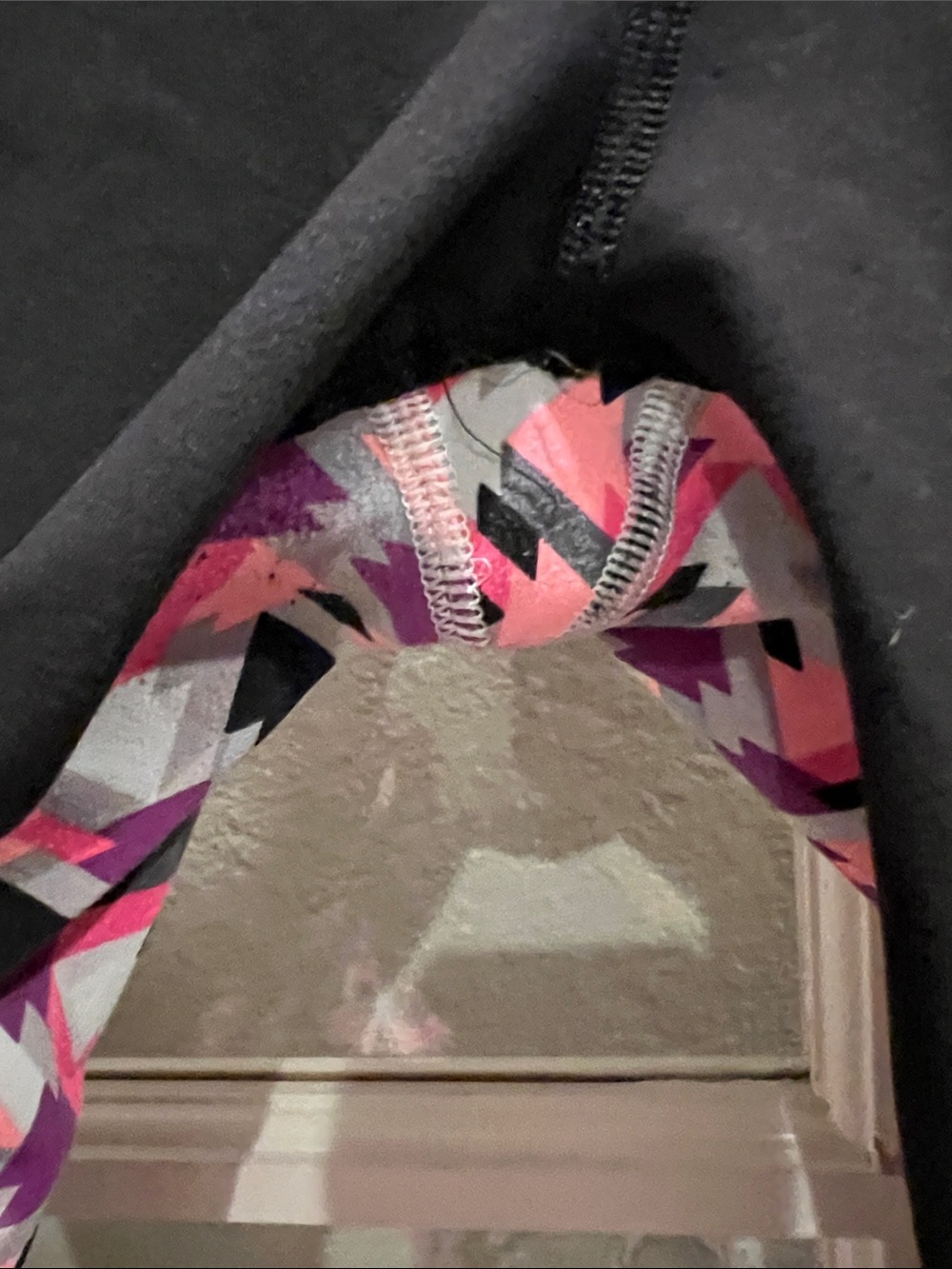 Victoria's Secret Black Capri Leggings with Pink Waistband Detail - Picture 2 of 7